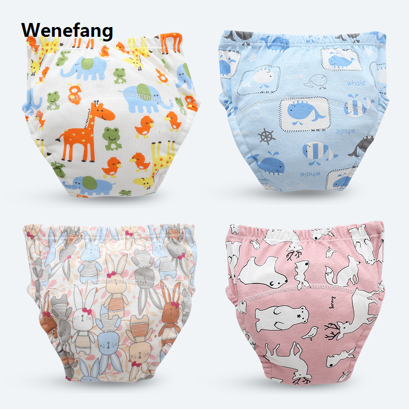 Wenefang 0-3Y Newborn Baby Training Pants Washable Cotton Urine Cloth Bag Learning Pant Kids Cloth Diaper Pocket Breathable Diapers