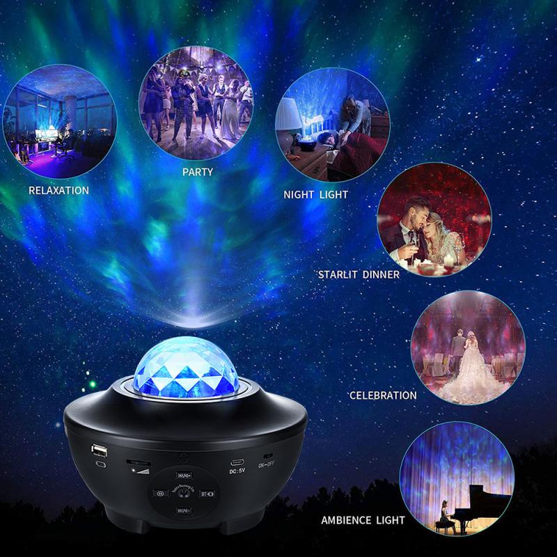 Bulk Bazaar Premium LED Galaxy Projector Light Bluetooth Remote Control Starry Projection Lamp Star Projector Light Star Night Light with Mp3