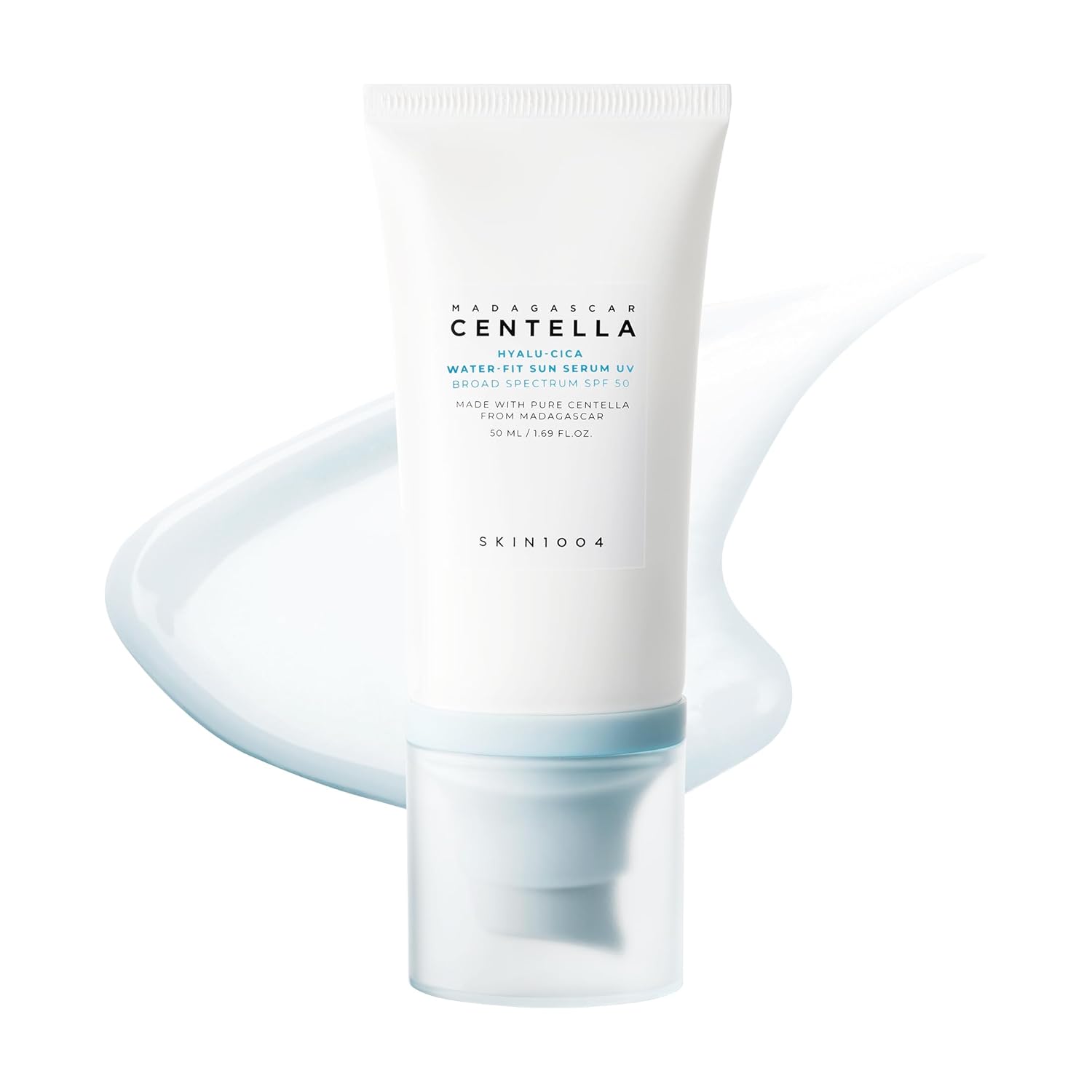 SKIN1004 Madagascar Centella Hyalu-Cica Water-Fit Sun Serum (50ml) - SPF 50+ PA++++ Lightweight Hydrating Korean Sunscreen
