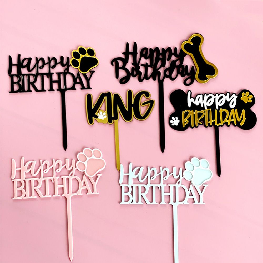 Cute Happy Birthday Pets Party Cake Decorations Birthday Supplies Cake Topper Dogs Birthday