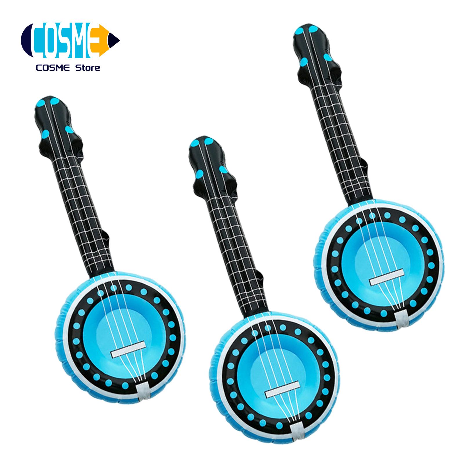 Cosme Summer Party Inflatables Inflatable Balloon Banjo Toy Pvc Portable Musical Instrument for Hawaiian Party Beach Music Theme Decoration