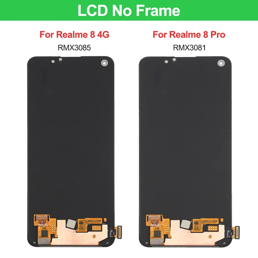 HOT 6.4| Display For Oppo Realme 8 / Realme 8Pro RMX3081 LCD Display Touch Screen with Fingerprint, For Realme8 RMX3085 LCD Replace