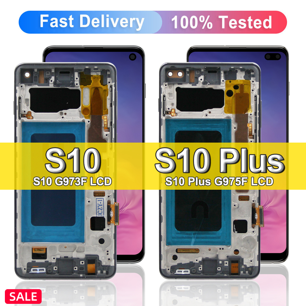 HOT TFT Screen for Samsung Galaxy S10 Plus G975 G975F Lcd Display Digital Touch Screen for Samsung Galaxy S10 G973F Assembly