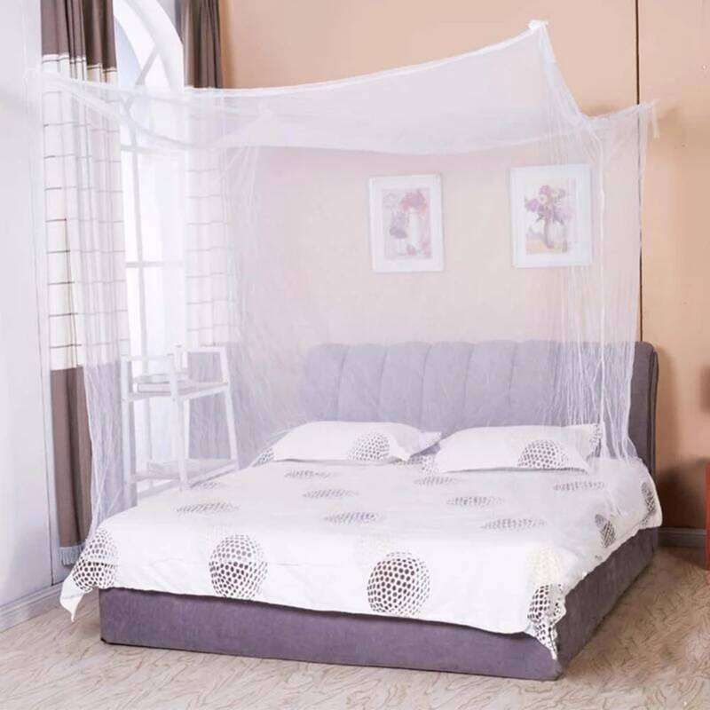 1pcs Moustiquaire Canopy White Four Corner Post Portable Square Control Bedroom Sleeping Mosquito Net