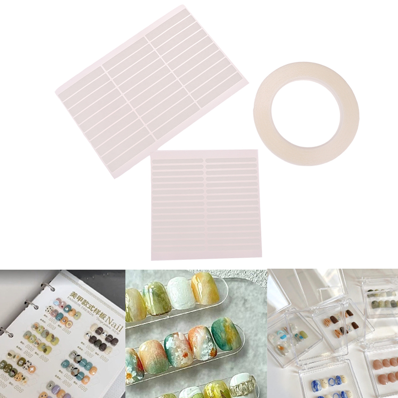 New style 30 Pcs Transparent Double Adhesive Tape Nail Tip Self Adhesive Tape Display Bar Nail Art Swatch Display Tool Nail Products