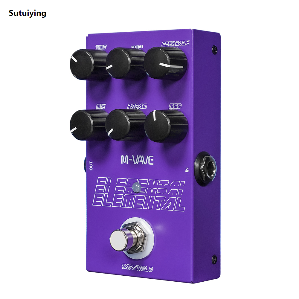 Sutuiying M-VAVE Elemental Digital Delay Pedal 9 Different Delay Effects Portable Guitar Pedal Support for TAP and HOLD Mode Guitar Accessories