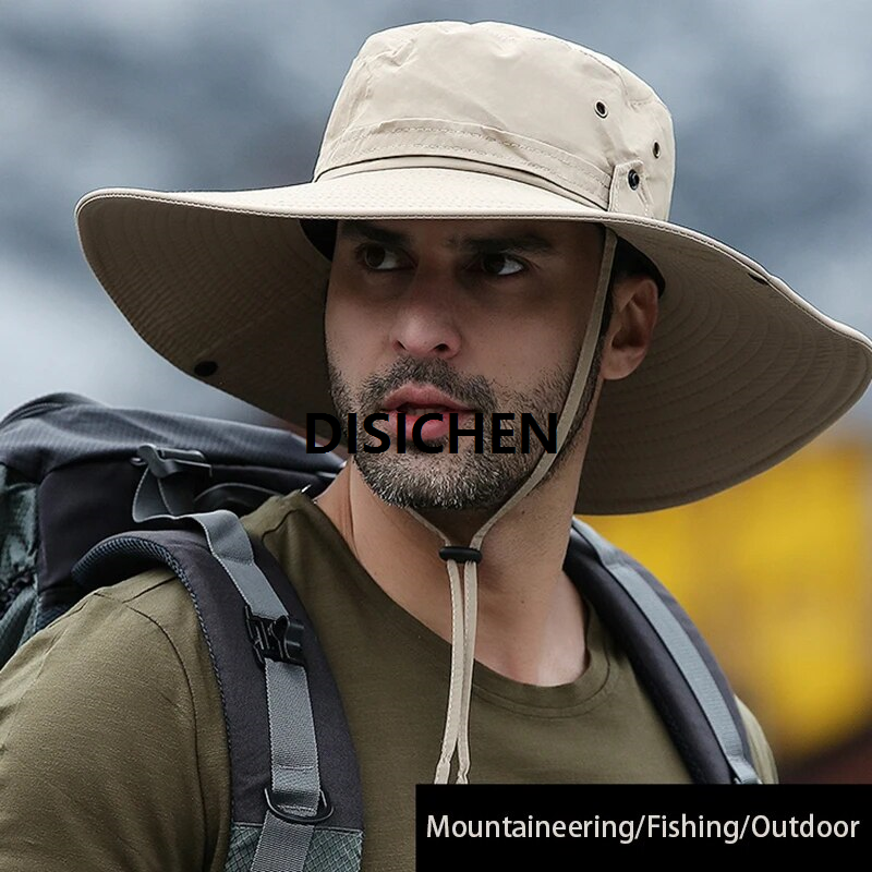DISICHEN Adjustable Outdoor Fishing Hat Sunscreen Protection Breathable Sunshade Foldable Men Women Hiking Camping Casual Fishing Cap Luxury