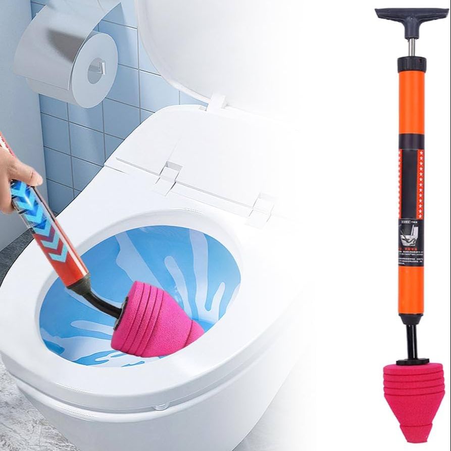 Air Drain Cleaner Multifunctional High Pressure Toilet Plunger Durable Strong Resilience Toilet Pipe Plunger Convenient |High-Pressure Air Toilet Plunger | One-Shot Silicone Drain Clog Remover & WC Pump Unblocker for Bathroom/Kitchen Pipes