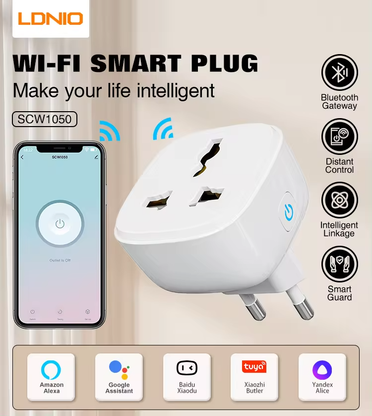 LDNIO | SCW1050 Power Socket Suitable For Uk Eu Us, Remote Control Power Socket, WiFi Smart Timing Power Strip