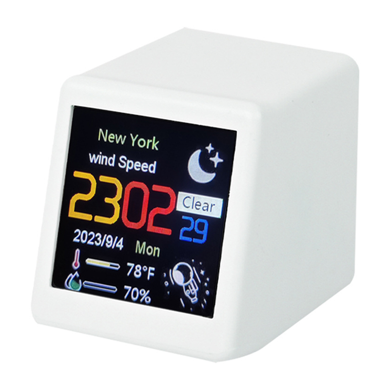 Smart WIFI Weather Station Clock DIY Cute GIF Animations Desktop Decoration Electronic Album Function MINI Clock C