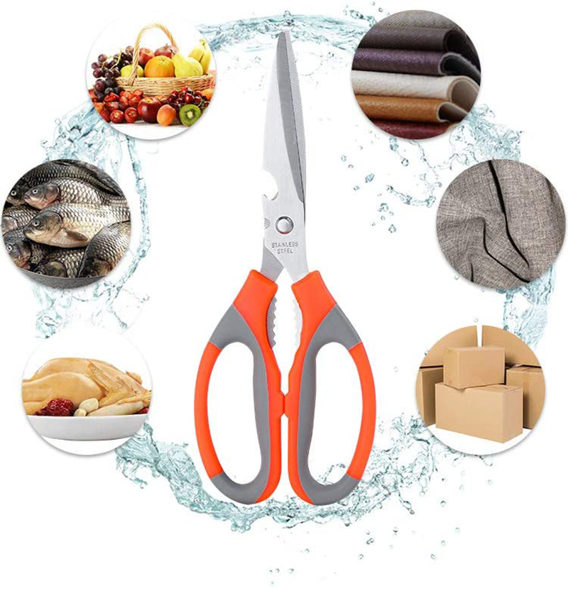 5-In -1 Stainless Steel Kitchen Scissor | Multi Function Kitchen Scissor | Stainless Steel Material Multi Use Kitchen Scissor