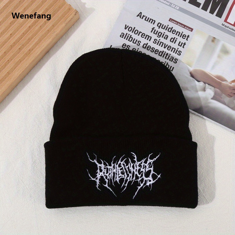 Wenefang Warm Women Men Winter Beanies Hats Gothic Street Punk Knitted Bonnet New Caps 100% Cotton Fashion Keep Warm Skullies Beanies Hats