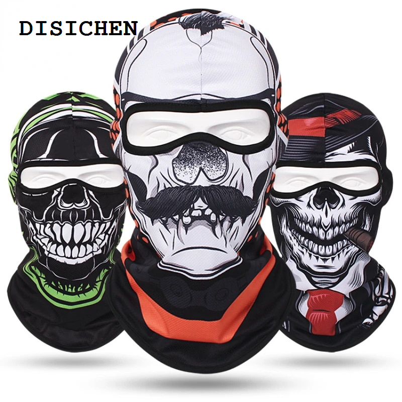 DISICHEN New Outdoor Sunscreen Balaclava Motorcycle Skulls Face Mask Bandana Breathable Cycling scarf Cap Ski Mask Camping Bicycle Headgear