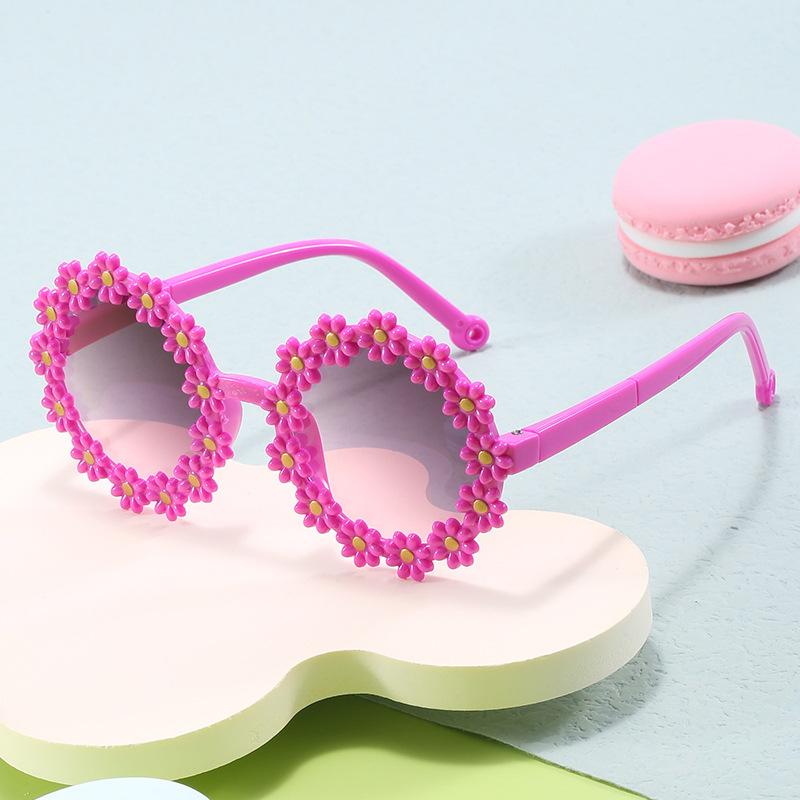 Cute Ocean Lens Children's Round Flower Sunglasses UV 400 Protection Photo Sun Glasses Daisy Eyewear