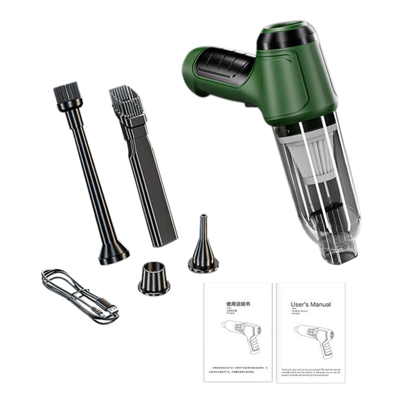 New Wireless Handheld Car Mini Vacuum Cleaner (green)