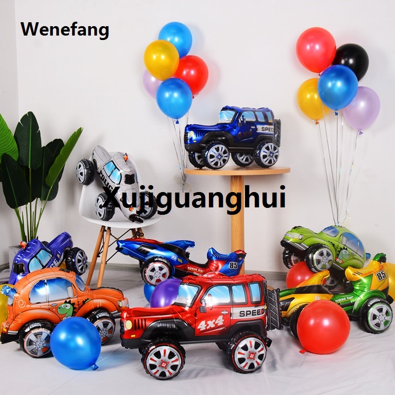 Xujiguanghui Wenefang Fifty percent discount 4D Racing Balloons Car Balloon Hot Wheels PAffordablearty Foil Balloon Baby Shower Kids Gift Boy Racing Theme Birthday Decoration