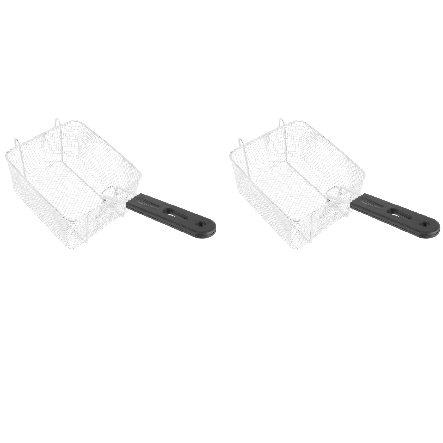 fasdaga 2X Stainless Steel Deep Fry Basket Rectangle Wire Mesh Strainer with Long Handle Frying Cooking Tool Food Tableware