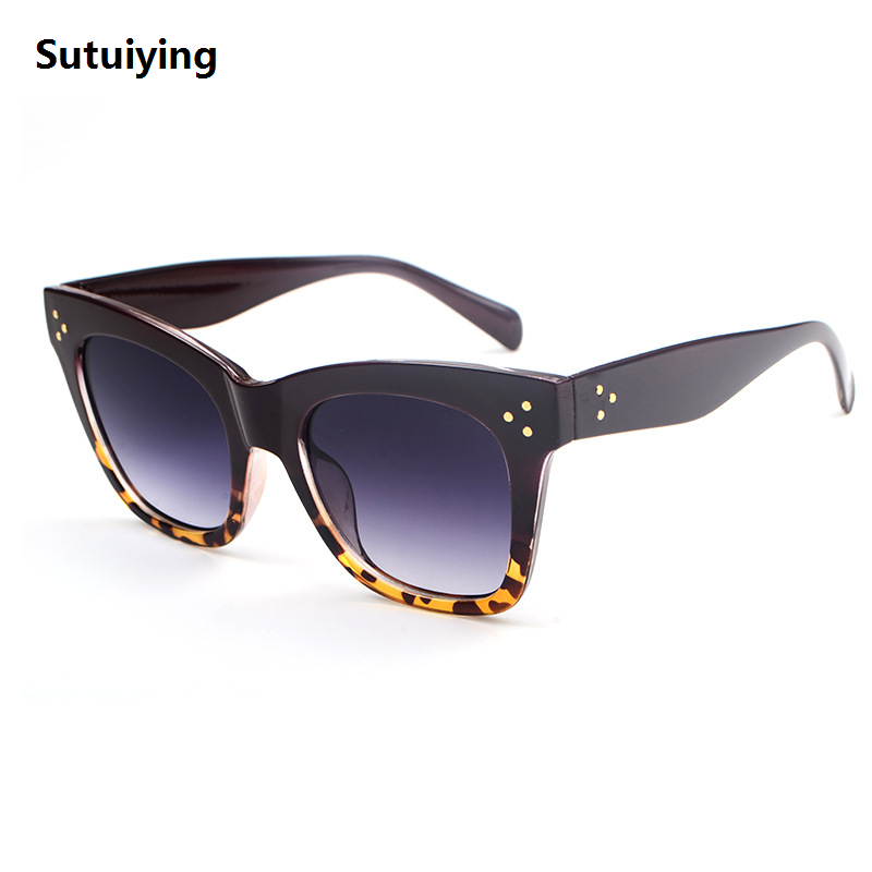 Sutuiying Fashion Square Oversized Sunglasses for Women Vintage Big Frame UV Protection Sun Glasses Shades Ladies Classic UV400 Eyewear