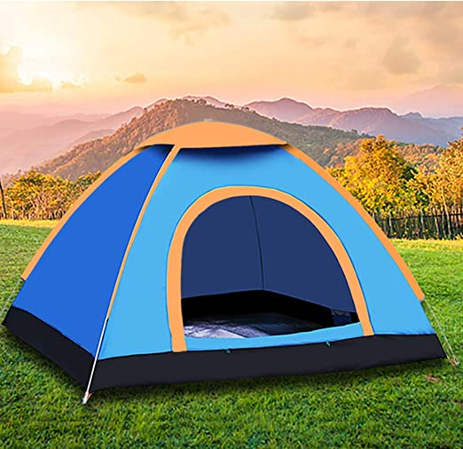 4-Person Waterproof Camping and Hiking Tent - Quick Opening, Anti-Mosquito, Large Space, Stable. Random Color