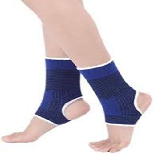 1 Pcs Blue Ankle Support Ankle Brace Adjustable Fit Elastic Knitted Sweatbands Sports