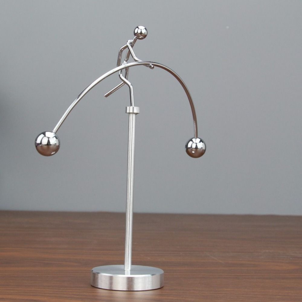 New Stainless Steel Balance Ball Toy Pendulum Cradle Home Decor Decompression Desk Toy Weightlifter Kinetic Art Early Education Tools Pendulum Desk Toy Gifts