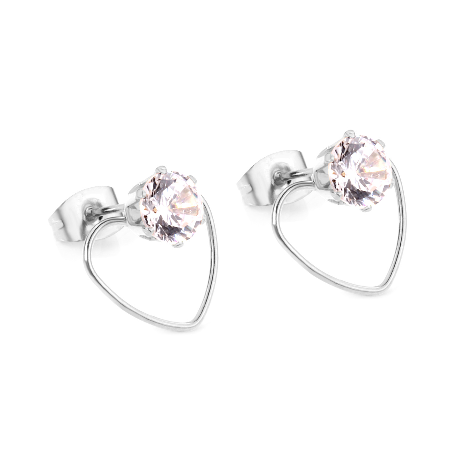 【Happy LifeStore】LUXUKISSKIDS Korean Zircon Jewelry Gold/Steel Star Small Stud Set For 316L Stainless Steel Earrings
