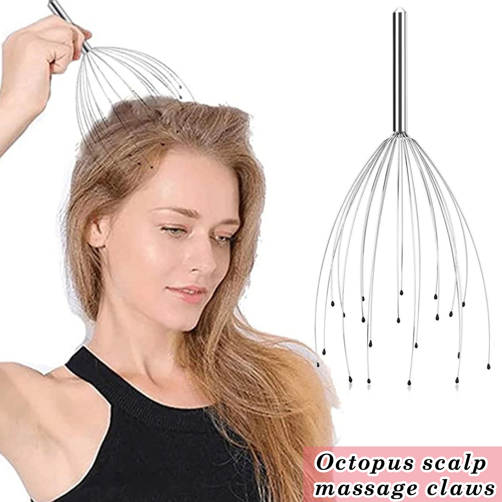 Scalp Massager Tool For A Rejuvenating Head Hair Scratcher Massage, No Painful Scratches, Tangling, Or Hair Pulling Wires W Gentle Rubber Beads