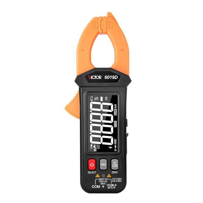 VC6019D Mini Clamp Meter Auto Range Rechargeable Digital Current Tester Ultra Thin Design