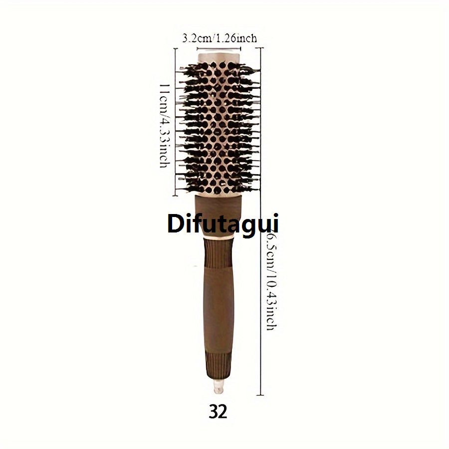 Difutagui Comb roll styling hair comb salon high temperature round New style brown comb, heat conduction, inner button blowing