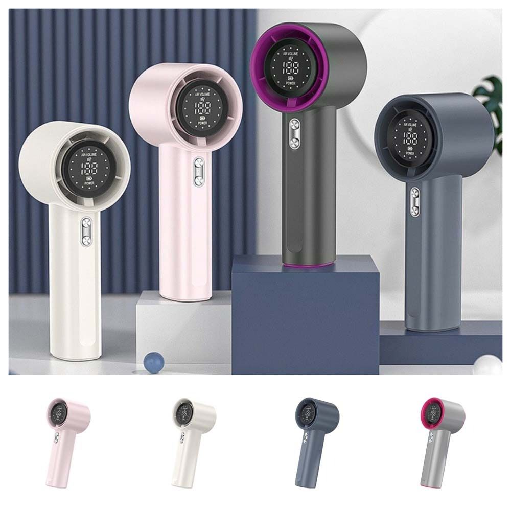 Powerful Small Mini Portable Fan LED Display Adjustable Handheld Turbo Fan Strong Wind Air Turbo Tech Pocket Fan Outdoor