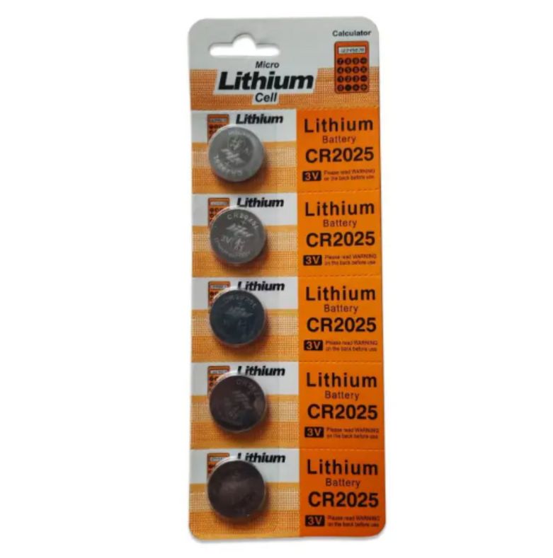 CR2025 3V Micro Lithium Battery Cell - Pack of 5 Pcs