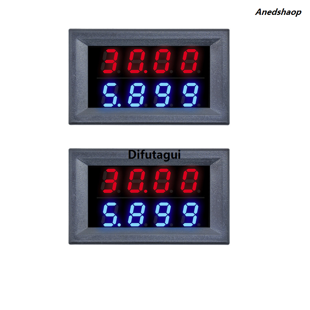 Difutagui 2/1Pcs High Quality DC 100V 10A Voltmeter Ammeter Blue High Sales promotion Quality + Red LED Amp Dual Digital Volt Meter Gauge 200V 10A