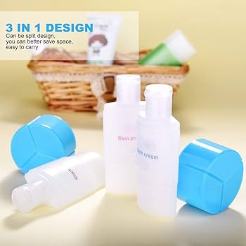 4 in 1 Travel Bottle Refillable Shampoo Cream Lotion Storage Plastic Container Bottle Travel Essentials for Women & Men