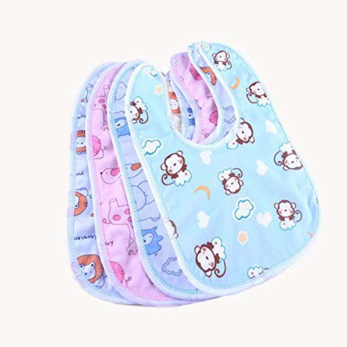 Baby Feeding Bibs Apron for Babies Girls Boys Drool Bips with Snaps Set Combo Pack of 3