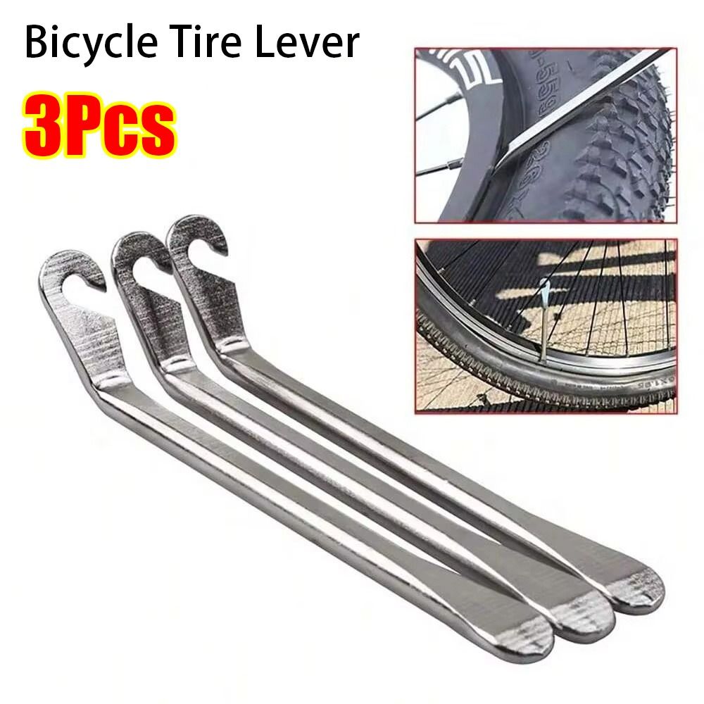 3Pcs New Carbon Steel Bicycle Tyre Lever 12cm Heat Treatment Bike Tire Opener Black White Crowbar Bike Wheel