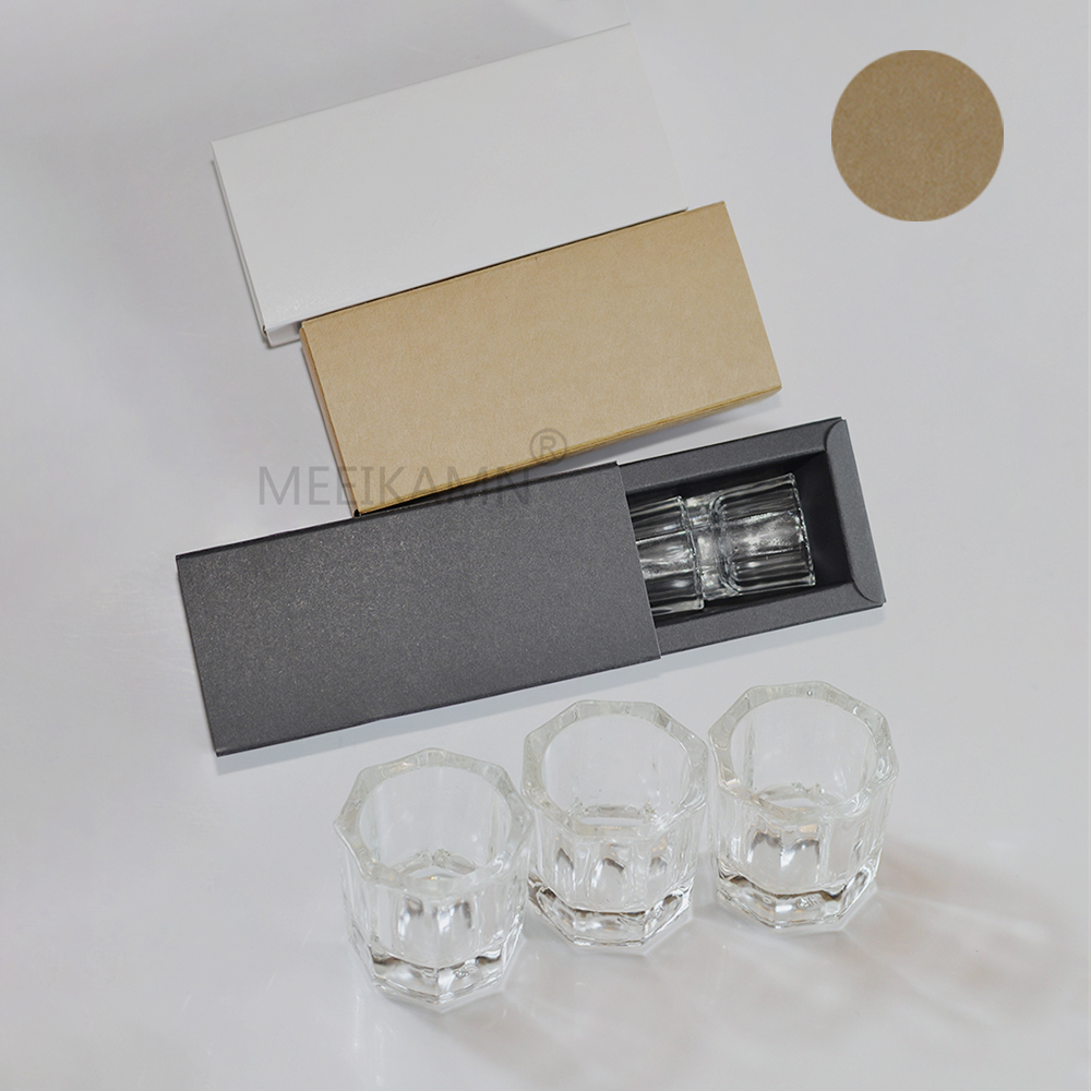 Brand new 3PCS Glass Container Paint Color Mixing Makeup Mini Bowl Eyelash Glue Tattoo Ink Pigment Display Nail Polish Brush Cleaning Cups