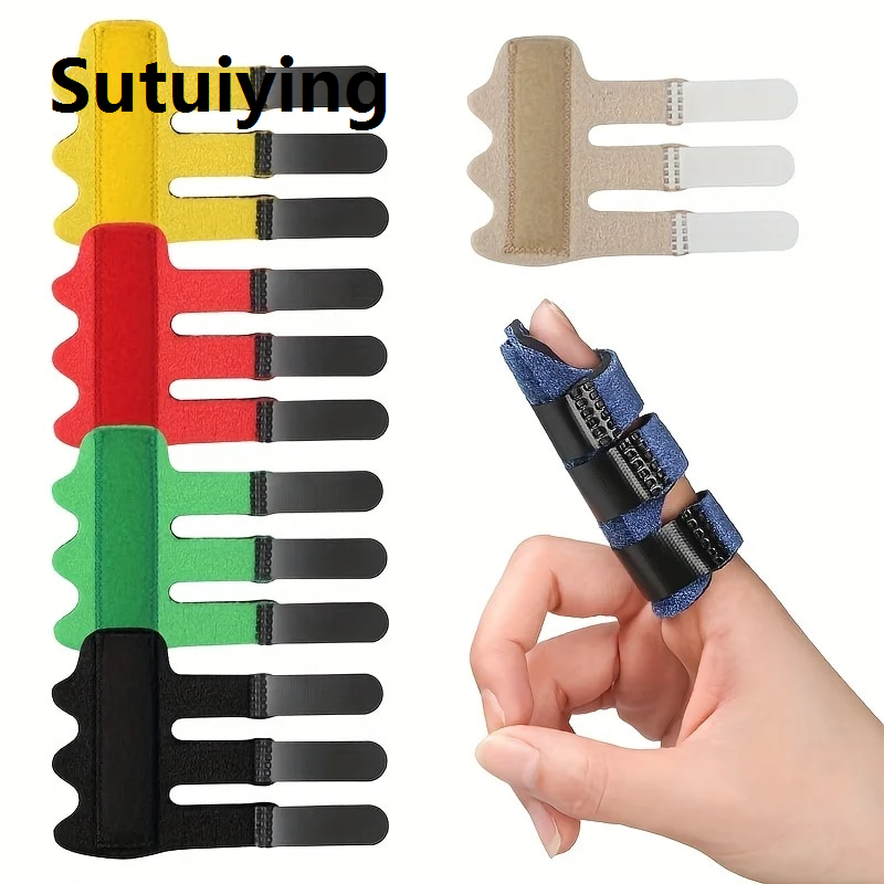Sutuiying 1pc Trigger Finger Splint, Brace Support With 3 Adjustable Fixing Belt, Finger Straightener For Middle/Ring/Index/Pinky/Thumb,