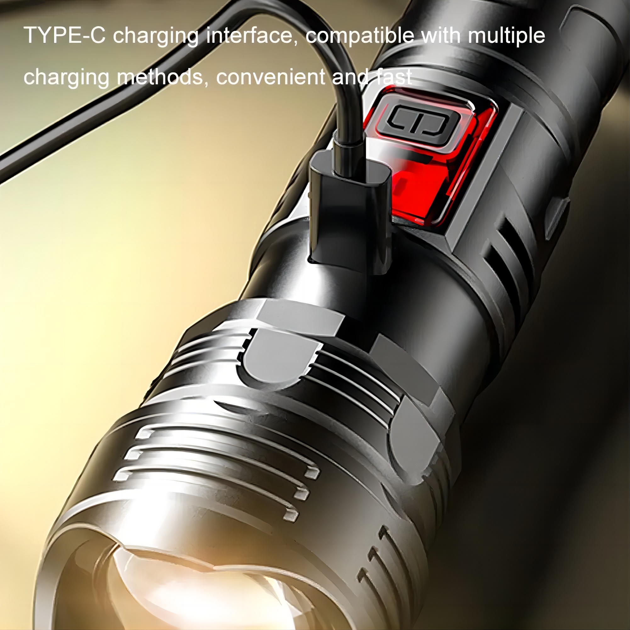 2025 Upgrade High Strong Power Led Flashlight Portable Rechargeable Torches with Power Display Waterproof Emergency Lighting Torch