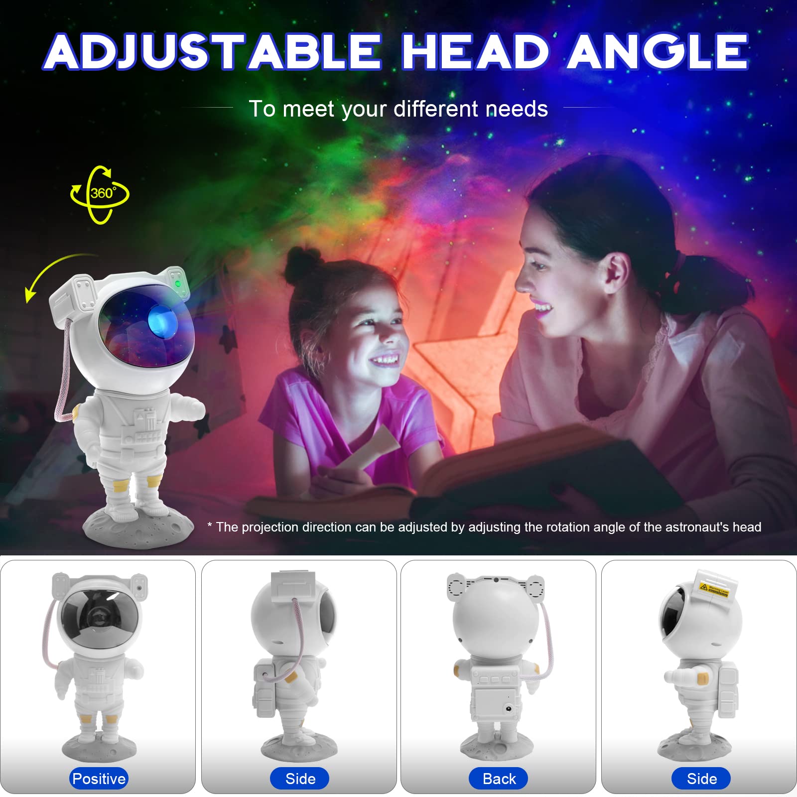 Galaxy Projector Lamp USB Astronaut Starry Sky Projector Night Lights Bedroom Table Lamp Astronaut Decorative Luminaires