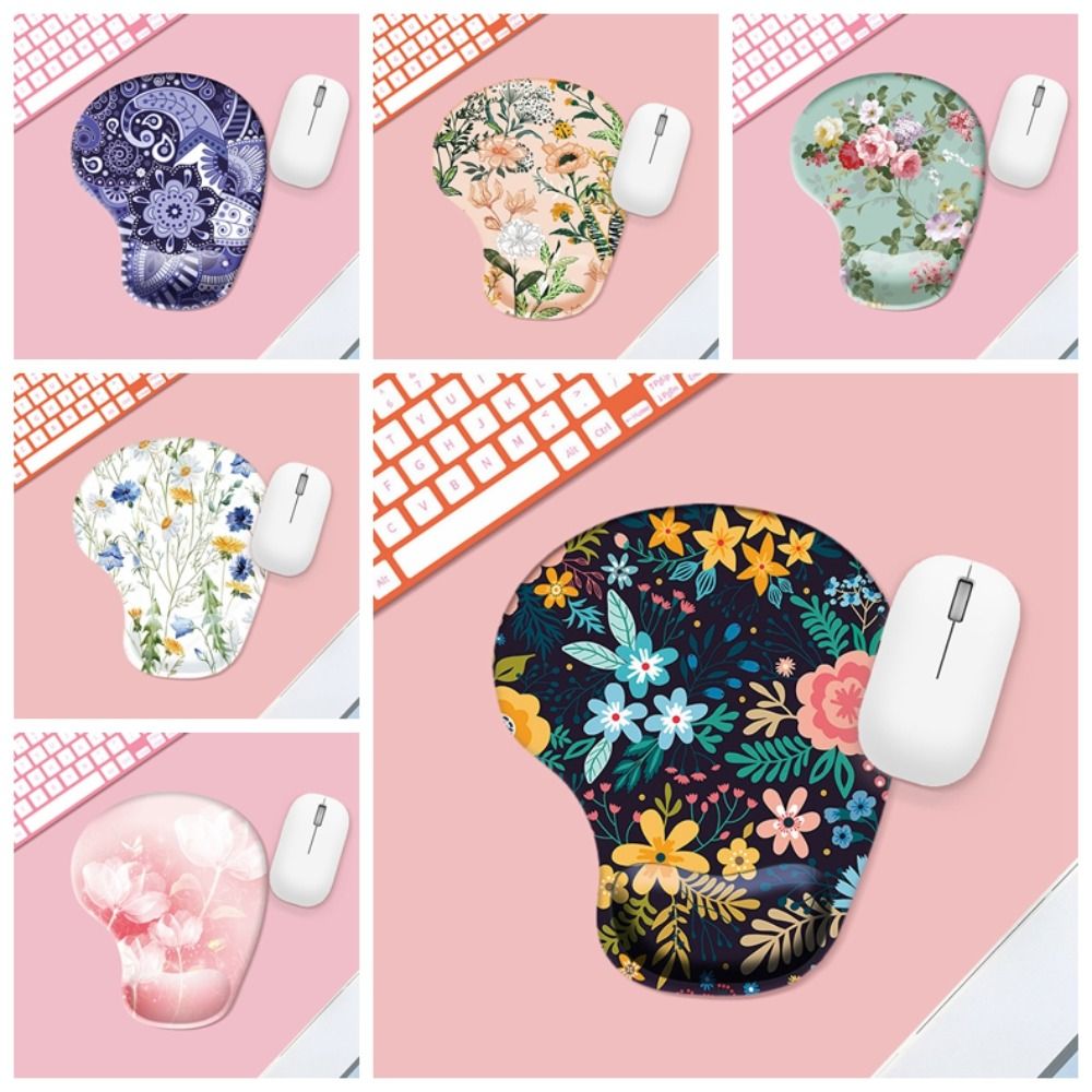 Creative Marbled Texture Wrist Rest Mouse Pad Oil Painting Ergonomic Hand Support Mouse Mat Comfortable Non Slip Gaming Mousepad Universal