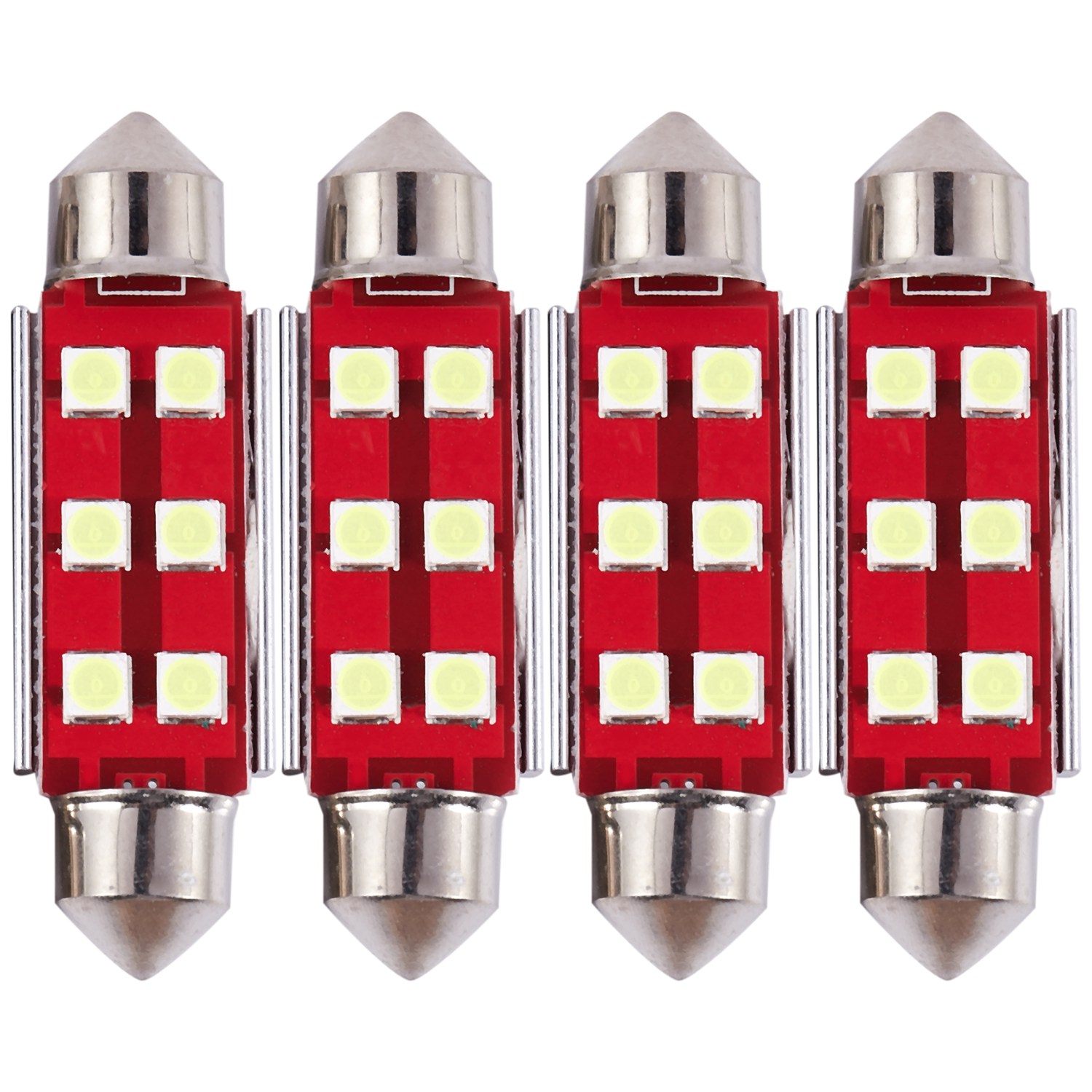 Super Bright Canbus Error Free 6-Smd 3030 Chipset 41Mm 211-2 212-2 569 578 Xenon White Led Bulbs For Map Dome License Plate Lights Lamps(Pack Of 4)