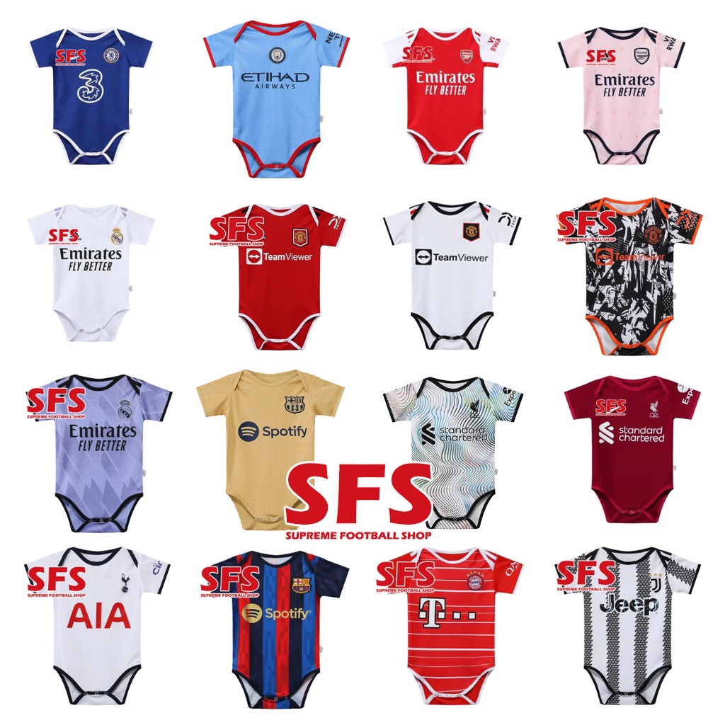 [SFS] Top Quality 22-23 Newborn Baby Jersey Romper Infant Soccer Football Jersey Liverpool Arsenal Chelsea Colo Corinthians Jersey T5WK