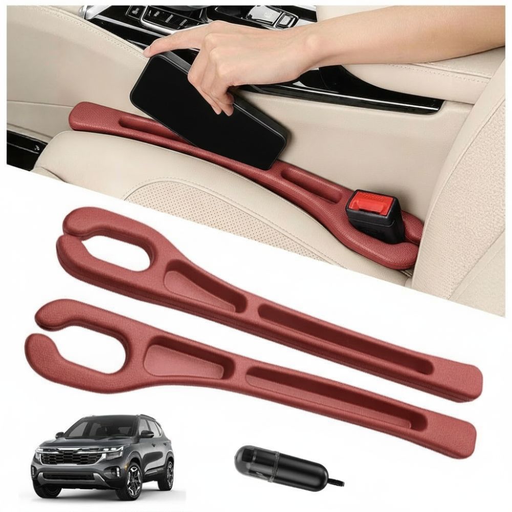 1 Pair Universal 2 In 1 Design Car Seat Gap Filler Leak Proof Anti-Slip Crevice Filler Strip Universal Fit Storage Slot Seat Gap Plug For Car
