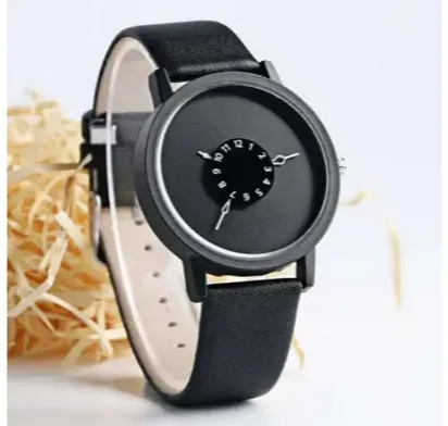 PAIDU- P15 Black Dial With Black BeltTurntable,Fashionable Unisex Watch