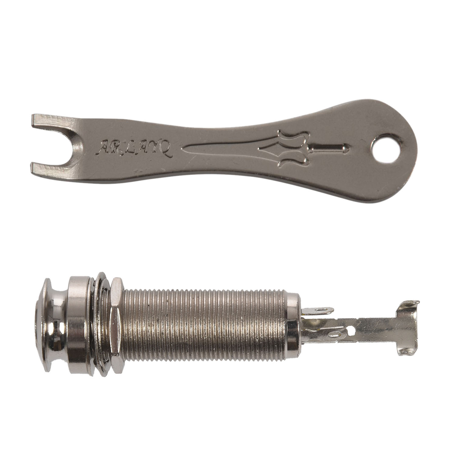 1Pc Mono Long Input Output Threaded Guitar Barrel Jack New 1/4 Inch & 1Pc Acoustic Guitar Ukulele String Bridge Pin Puller Pulling Remover Tool
