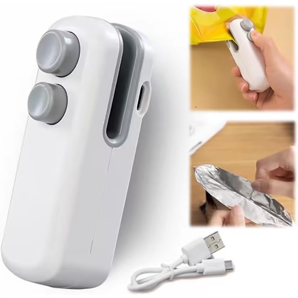 Portable Mini 2 in 1 for Home Use Rechargeable Vacuum Snacks Plastic Bag Heat Sealer