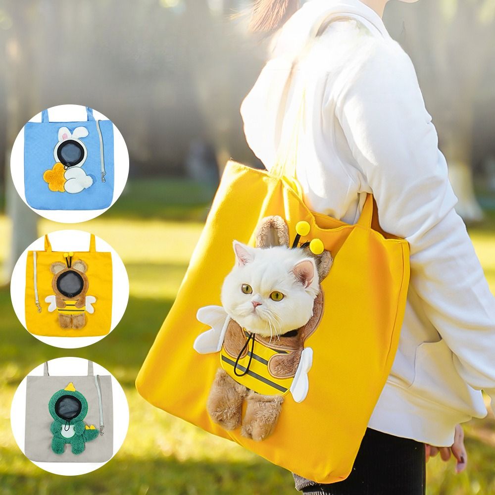 Outdoors Cute Bee Pet Outdoor Bag Lion with Window Cat Bag Portable Rabbit Cat Shoulder Bag