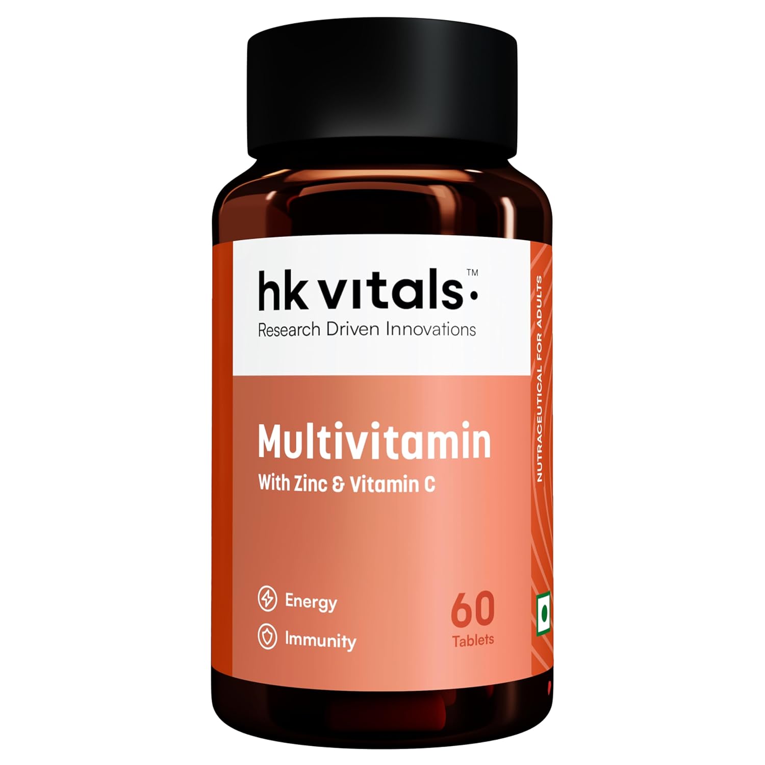 HK Vitals Multivitamin 60 Tablets for Men & Womeh with Zinc, Vitamin C, Vitamin D3, Supports Immunity and Gut Health