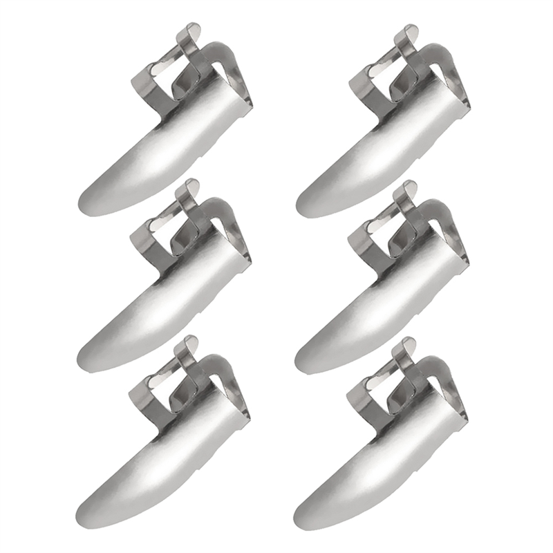 6Pc Adjustable Finger Thumb Picks Set Stainless Steel Finger Protective Finger Picks for Guitar Banjo Ukulele