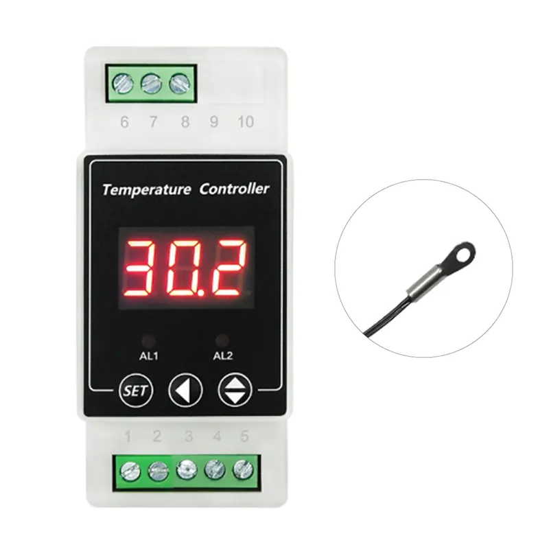 Professional Digital Temperature Controller with Relays Output Din Rail Mounted Controller for Heating and Cooling Wire Ear Probe - image 1